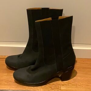 Cole Haan Black Heeled Boots with Chunky Heel & Nike Air Soles